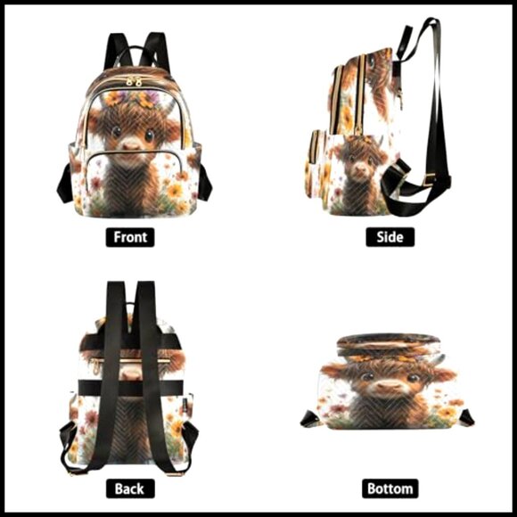 Mini Backpack Purse Lightweight Travel Daypack Shoulder Bag with Quilted Design main image 5